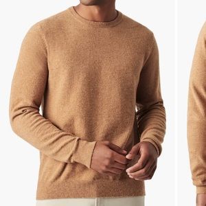 Faherty Jackson Crewneck Sweater in Wheat Heather. Mens size L